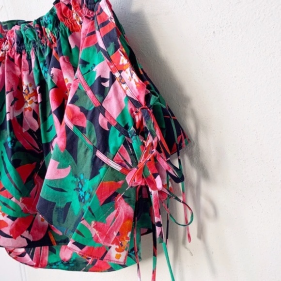 Marissa Webb  Garnet Lilly Print Leona Off Shoulder Top Small Cotton $298 Resort - Picture 6 of 11